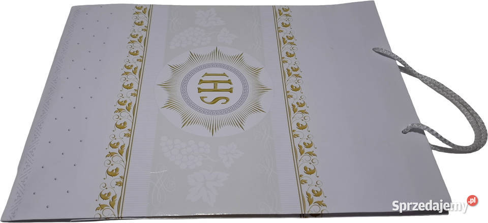 Torba papierowa Komunia Święta IHS 12x29x40 Czeladź