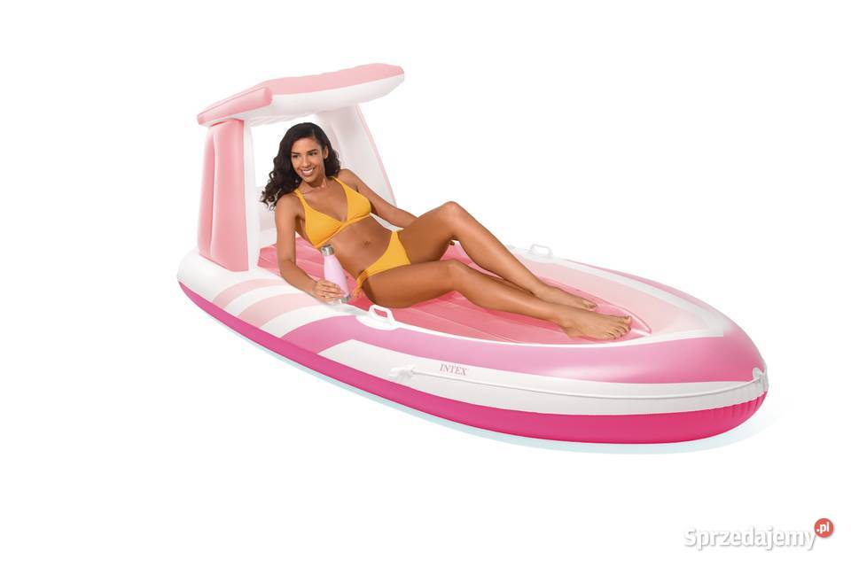 Różowy materac do pływania Z DASZKIEM 244x119x97 Poznań