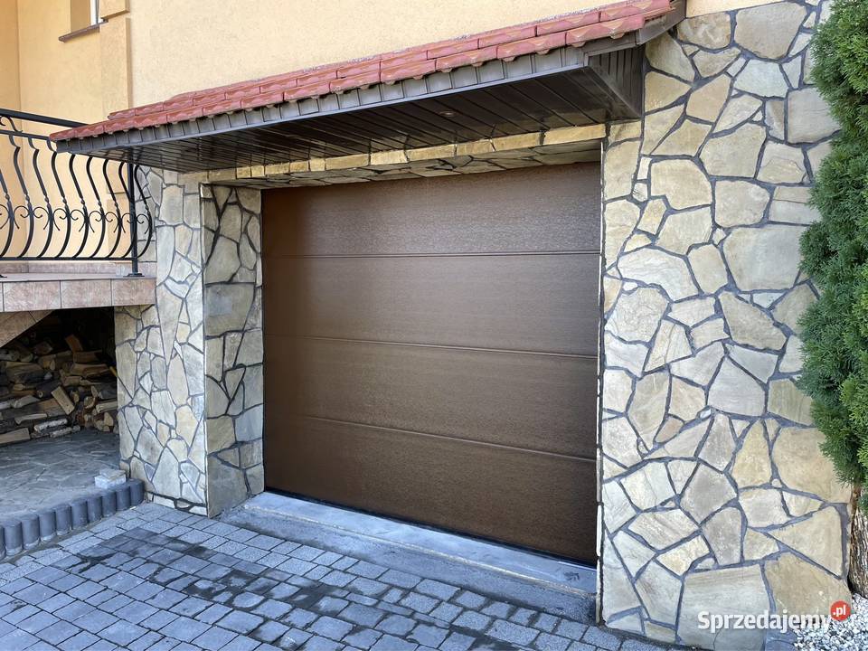 Brama garażowa segmentowa brązowa z automatem metal sprzedam