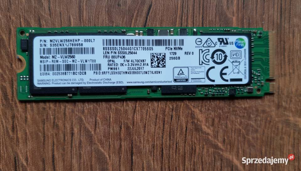 Dysk SSD Samsung 256GB M2 2280 PCIe NVMe