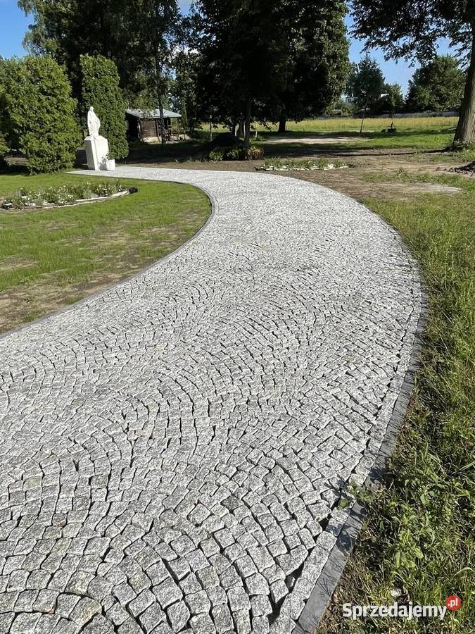 SZARA KOSTKA GRANITOWA Brukowa Kamień na Podjazd