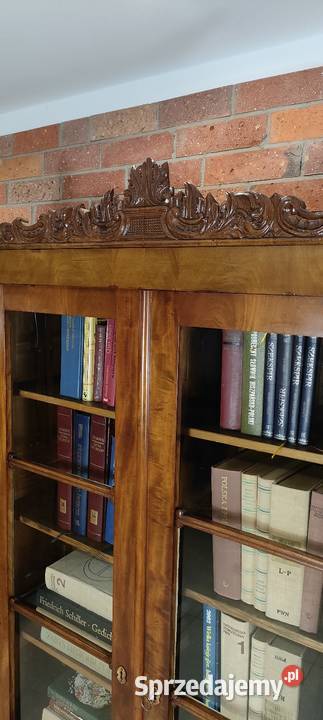 Piękna biblioteka witryna biedermeier antyk Łagów