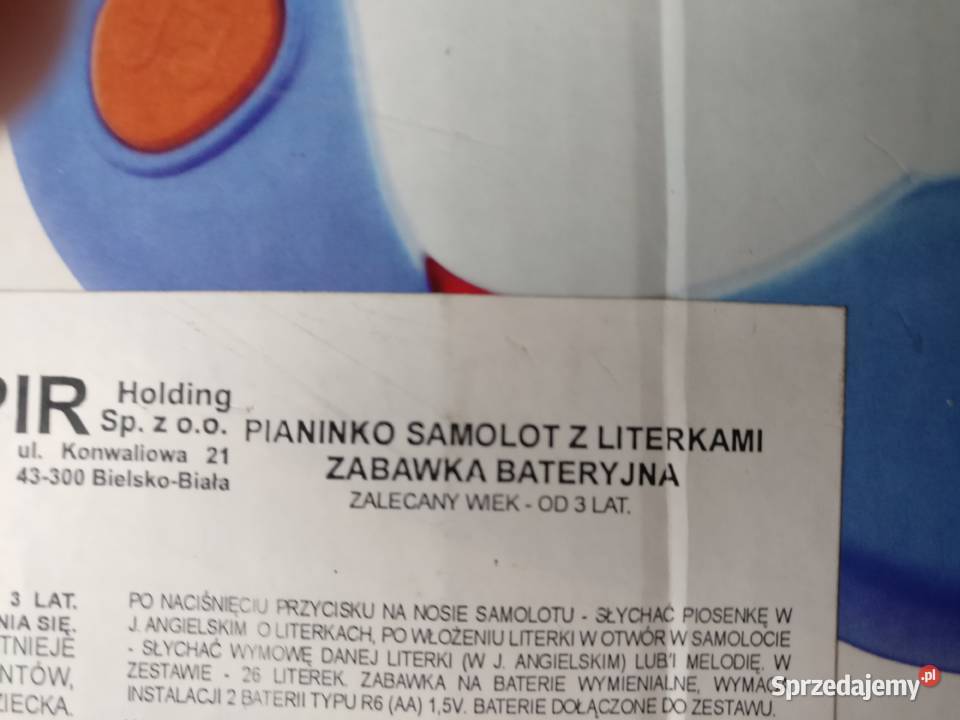 Pianino samolot z literkami 3m+ Myszków