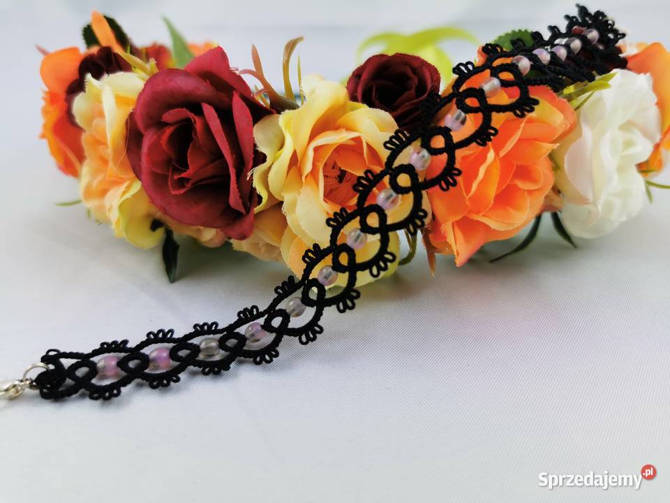 Bransoletka frywolitkowa Wiśniowa