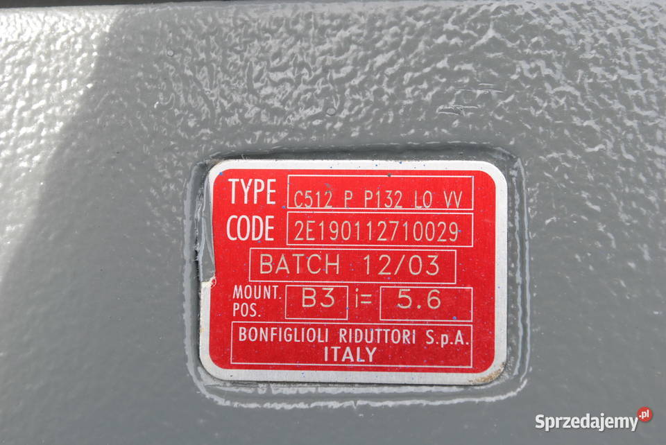 Motoreduktor 75kw 260obrmin Bonfiglioli Pozostałe