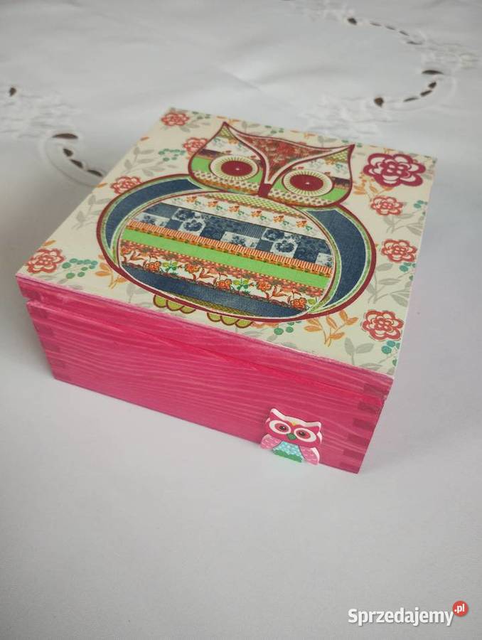 szkatułka decoupage z sową np na komunię Bochnia