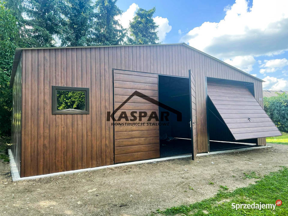 Garaż blaszany 9x6 2x Brama okno drewnopodobny Czersk