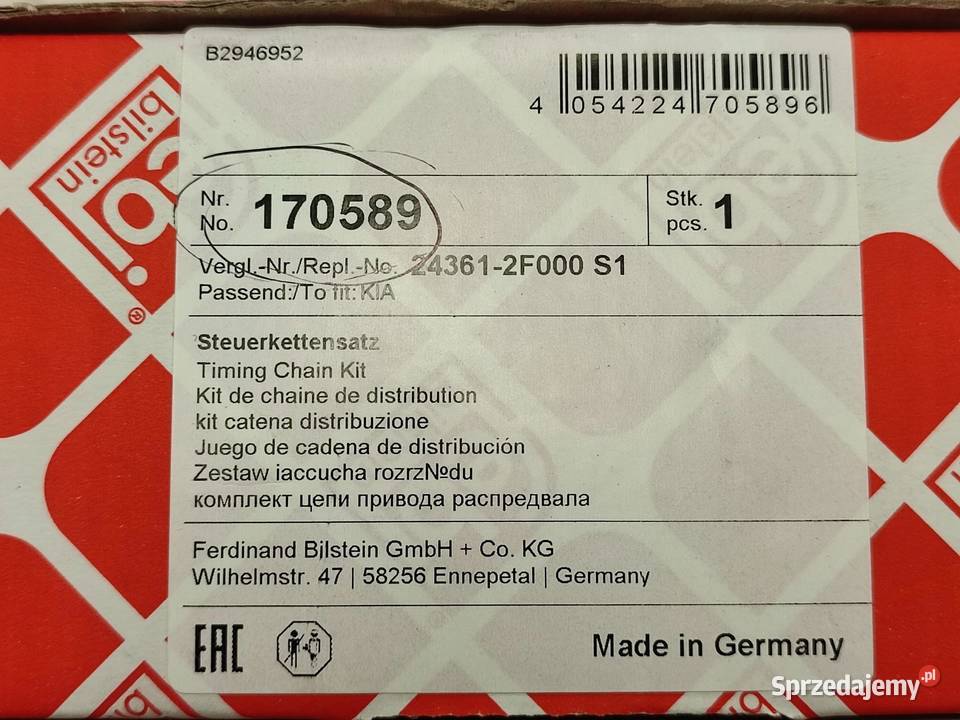 ZESTAW ŁAŃCUCHA ROZRZĄDU KIA HYUNDAI 20 22 CRDI osobowe Rozrząd