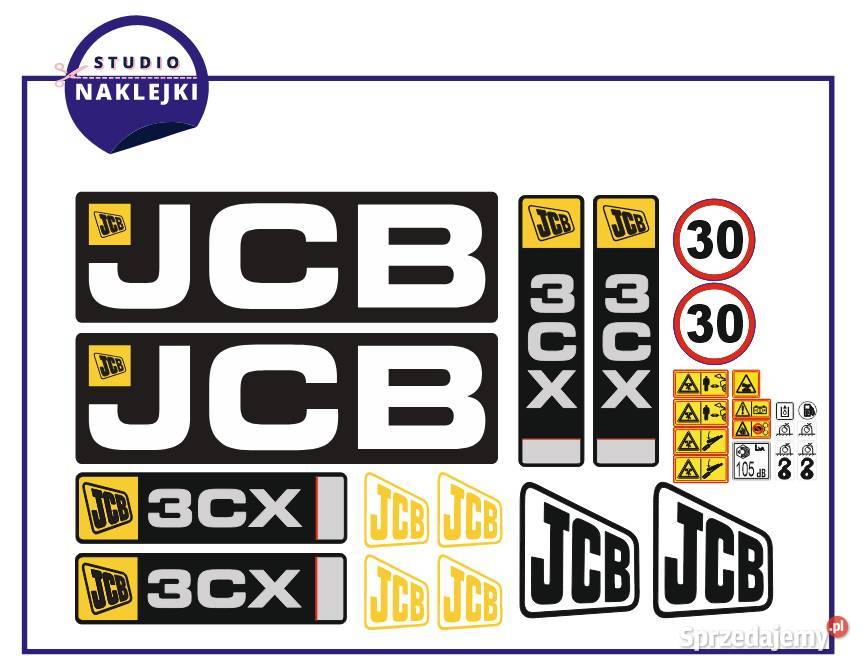 Naklejki koparka ładowarka JCB 3CX Nalepki sprzedam