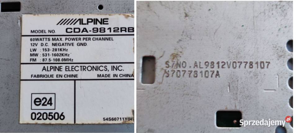 radio radioodtwarzacz samochodowy Alpine