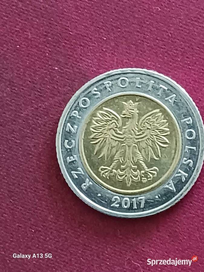 5 Złotych 2017 r Destrukt mennicy Numizmatyka Konin sprzedam