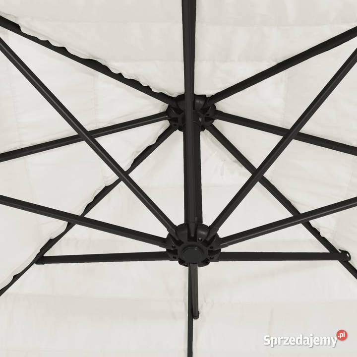 Parasol ogrodowy na stalowym słupku biały Warszawa