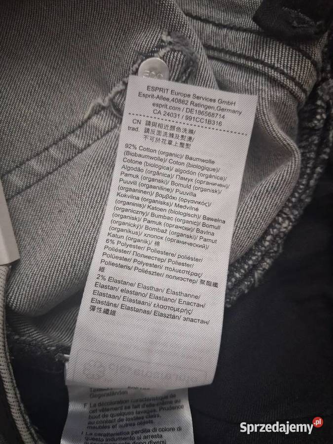 NOWE szare jeansy slim EDC by Esprit W29 L30 niebieski Łódź