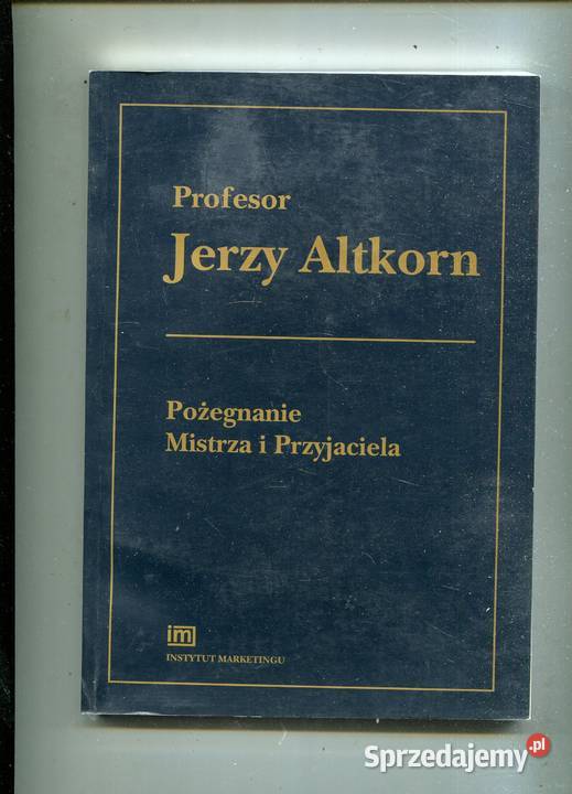 Profesor Jerzy Altkorn Pożegnanie Mistrza i miękka Szczecin sprzedam