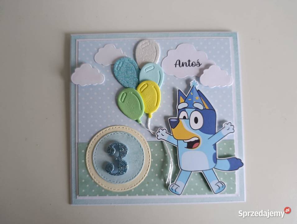 Personalizowana kartka urodinowa Bluey Łódź