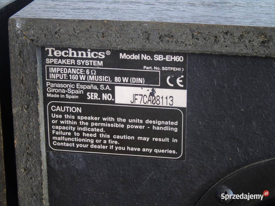 Kolumny Technics SBEH60 sprawne 2x 160 wat Jasło