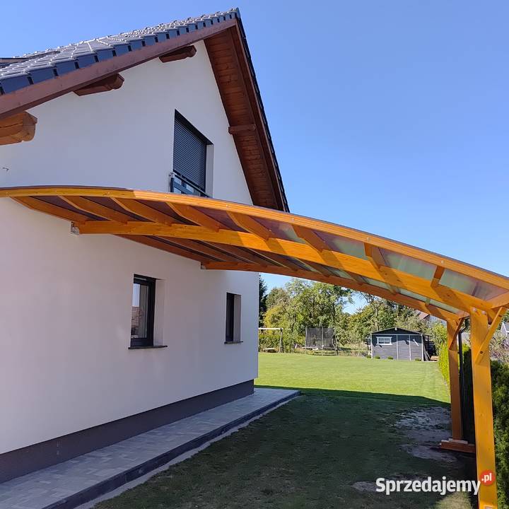 Zadaszenie tarasu drewno BSH poliwęglan wielkopolskie Murowana Goślina