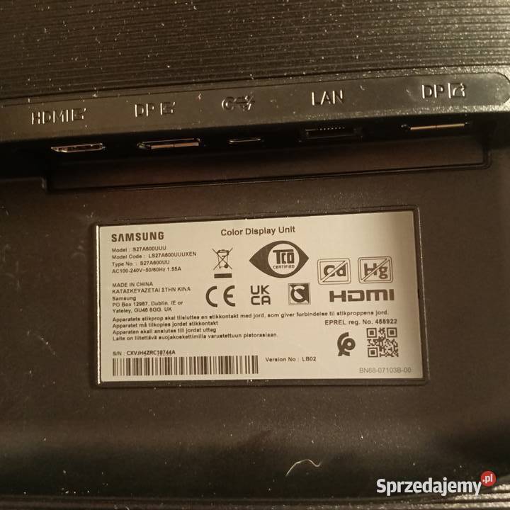 Monitor Samsung S27A600UUU 27 2K 75Hz 5ms Nowy Kamienica Królewska