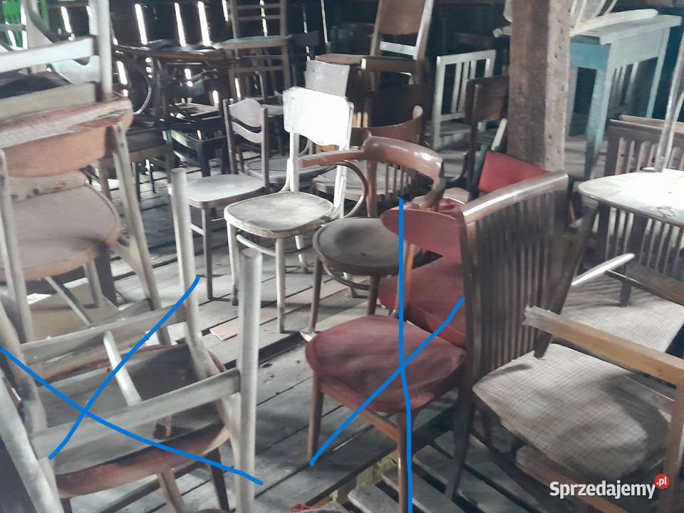 Wyprzedaż stare krzesła krzesło zabytek retro Dąbrowa Górnicza sprzedam