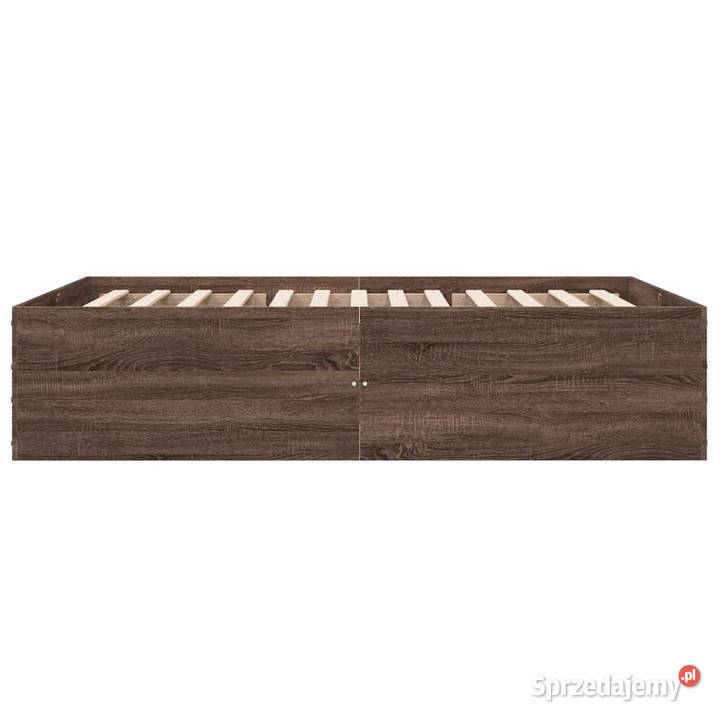 Rama łóżka brązowy dąb materiał drewnopochodny 138cm Warszawa