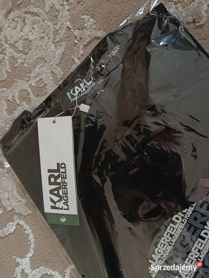 Tshirt męski Karl Lagerfeld idealny na co dzień czarny Białystok