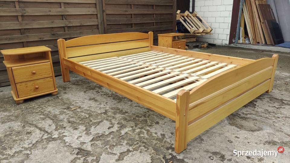 Łoże 160x200 2 x szafka nocna sosnowe drewniane Warszawa sprzedam