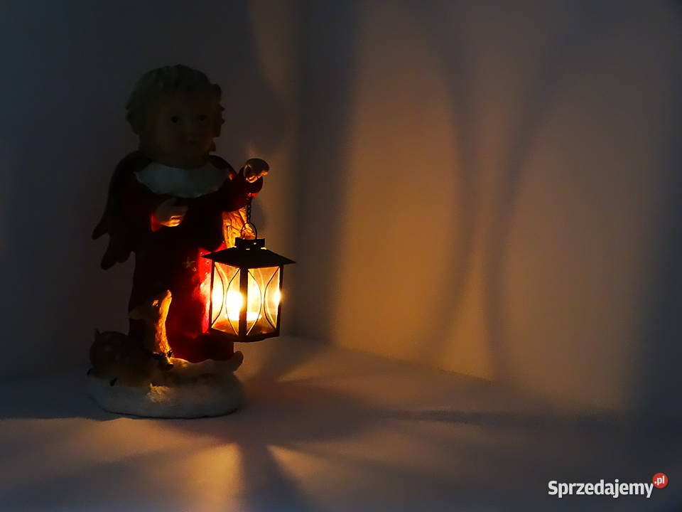 Figurka świąteczna Anioł z latarenką i sarenką Biłgoraj sprzedam