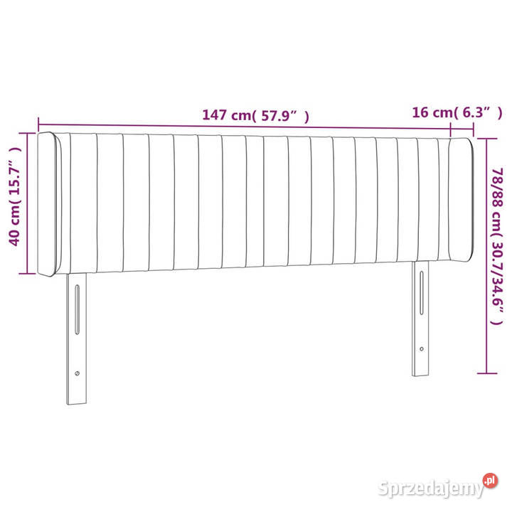 Zagłówek do łóżka z LED czarny 147x16x7888 Warszawa sprzedam