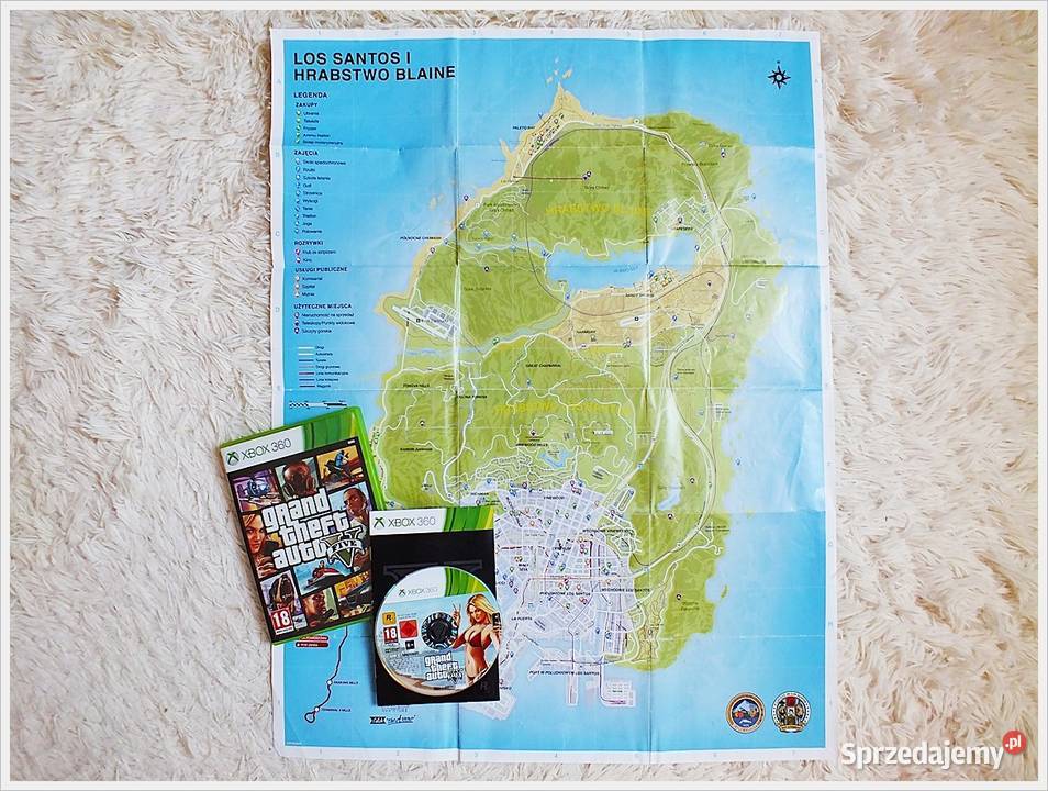 Duża Mapa Papierowa GTA V 5 PS3 XBOX ONE - 11235888385 - oficjalne archiwum  Allegro