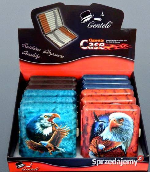 Papierośnica Metalowa Gentelo z Orłem 85 x 85 4 Ostrowy nad Okszą