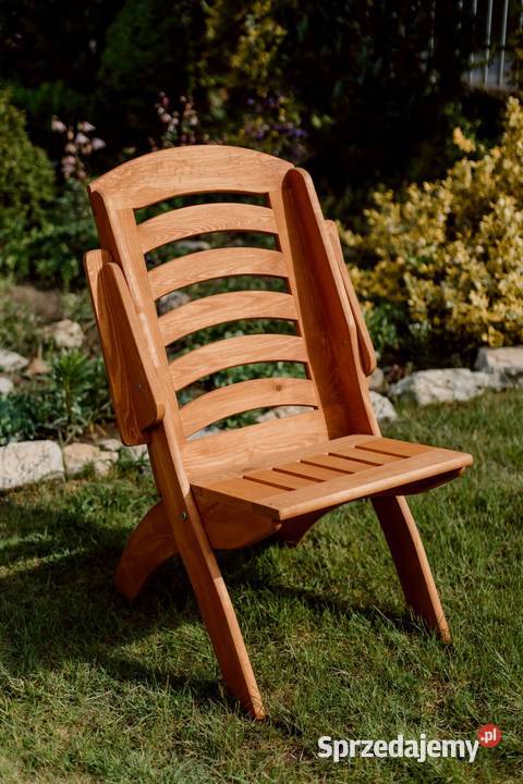 Krzesło ogrodowe drewniane składane, tarasowe X lamel nr 4