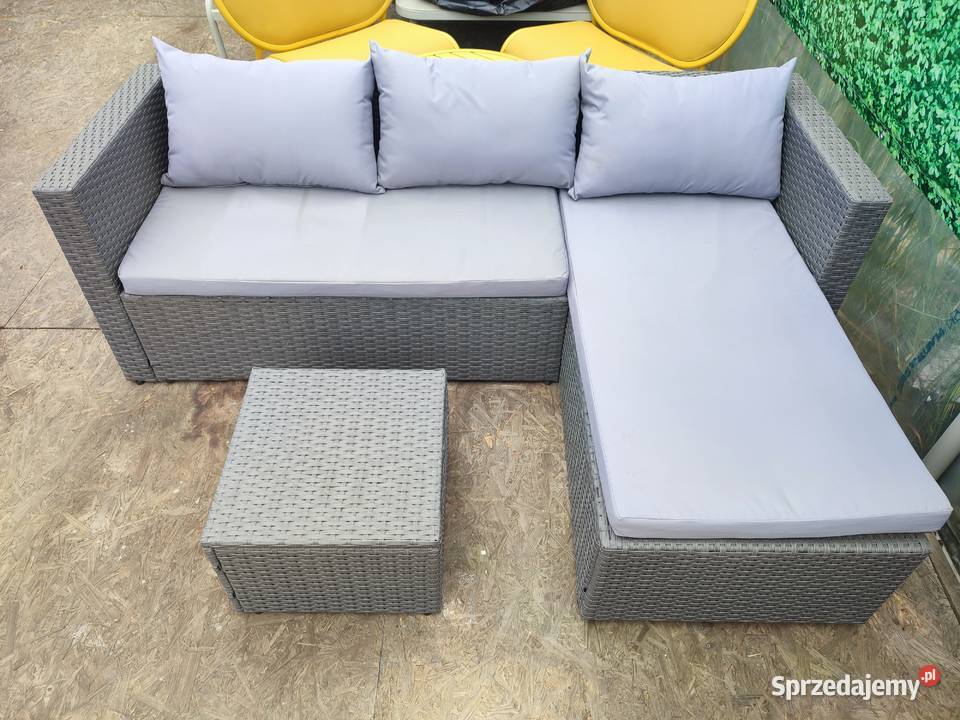 Narożnik do ogrodu technorattan plus stolikpufa Ławy i ławki lubuskie