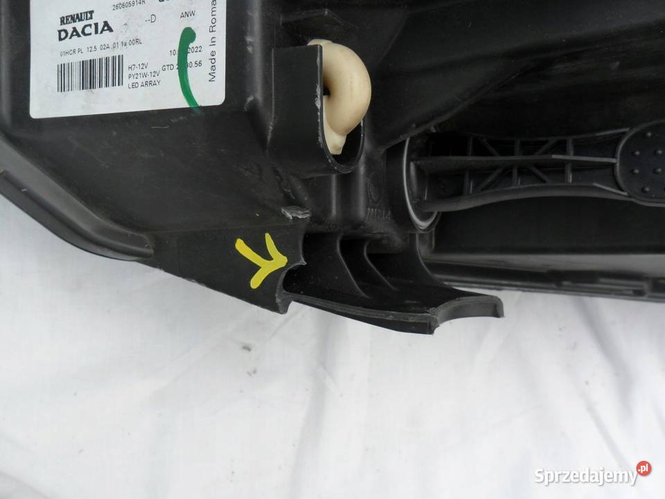 Dacia Sandero III reflektor lewy przedni lampa wielkopolskie