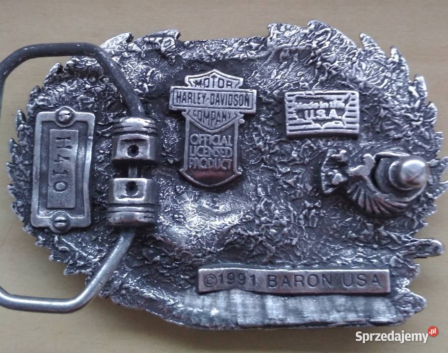 klamra Harley Davidson srebro motor kierownica Stołężyn