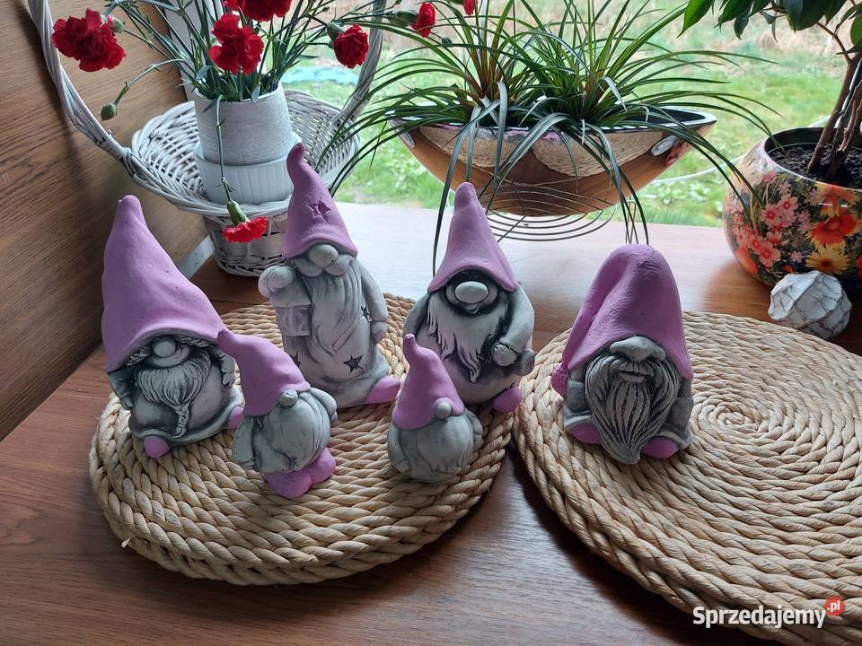 Komplet skrzatów ogrodowych skrzaciki krasnale Wrocław