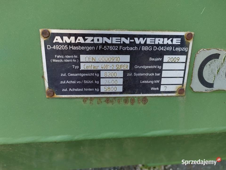 Agregat do uprawowy bezorkowej Amazone Centaur nieuszkodzony Maszewo