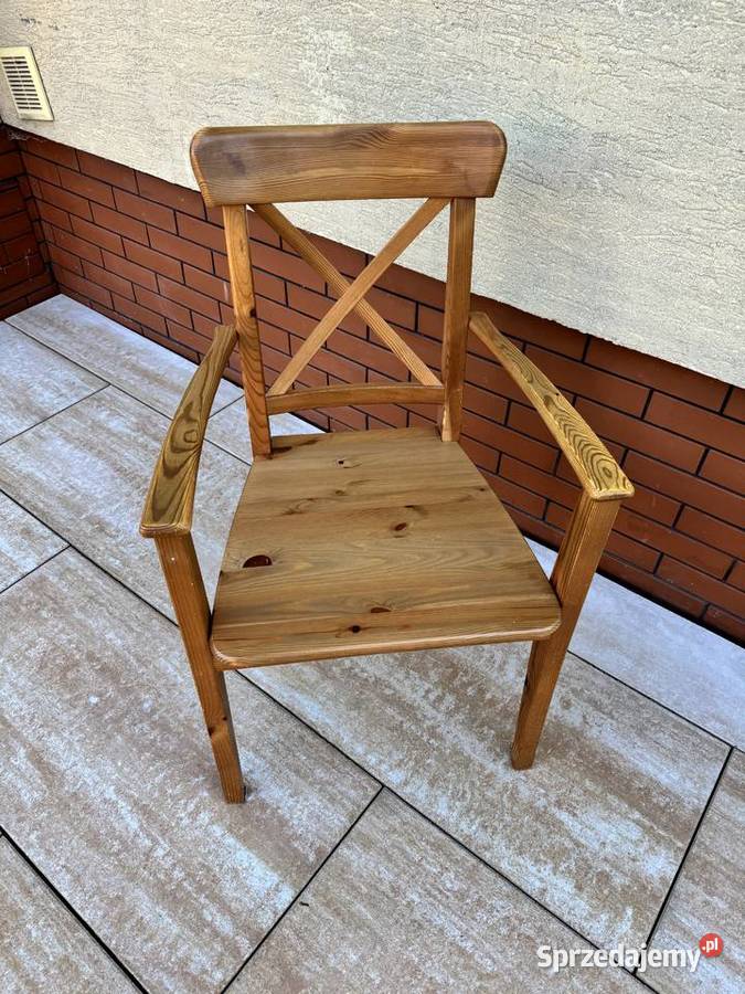 Krzesło z podłokietnikami Ikea Ingolf drewniane Garwolin