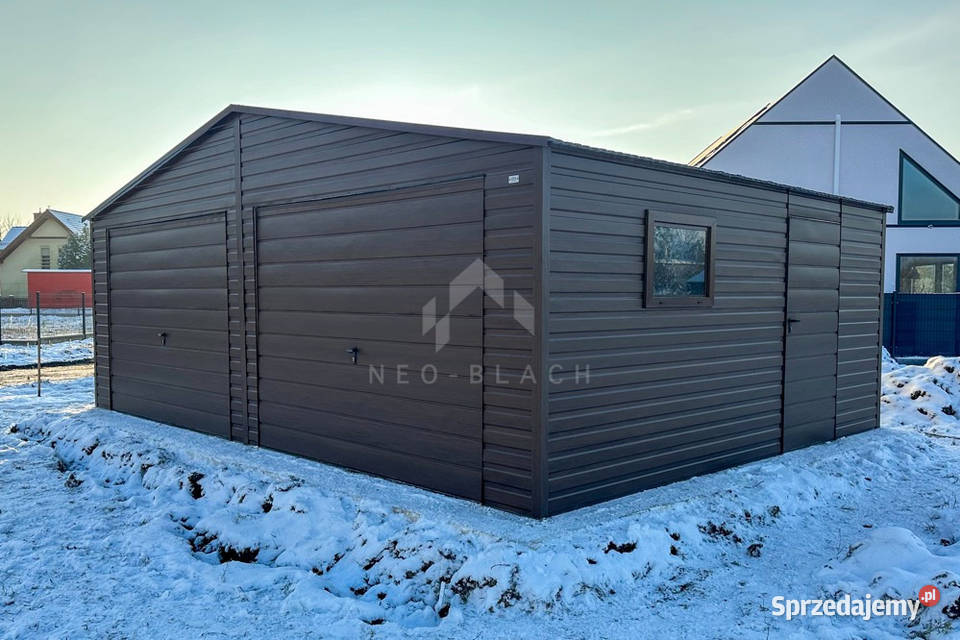 Garaż Blaszany 75x5m 2x Brama Uchylna okno Drzwi sprzedam