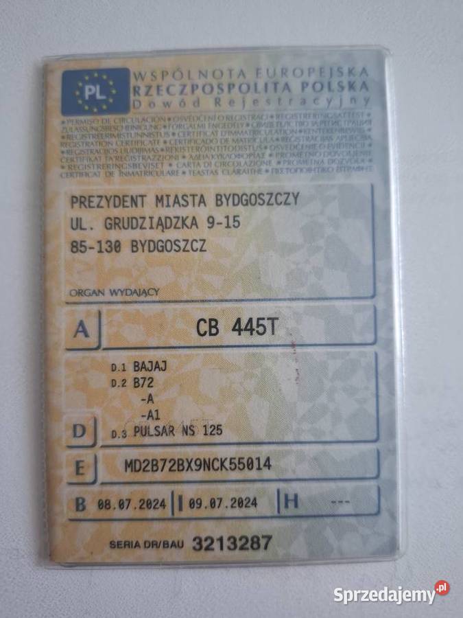 Motocykl Bajaj Pulsar 125 pierwszy właściciel nieuszkodzony Bydgoszcz
