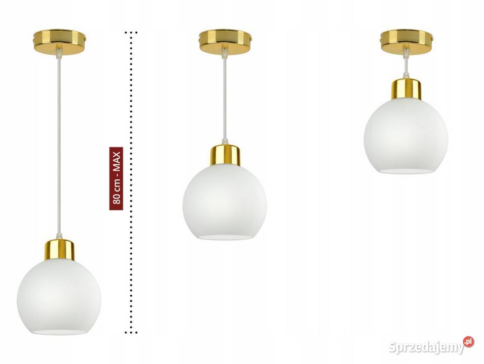 Lampa Wisząca Żyrandol Plafon Złoty Kula Biały podlaskie