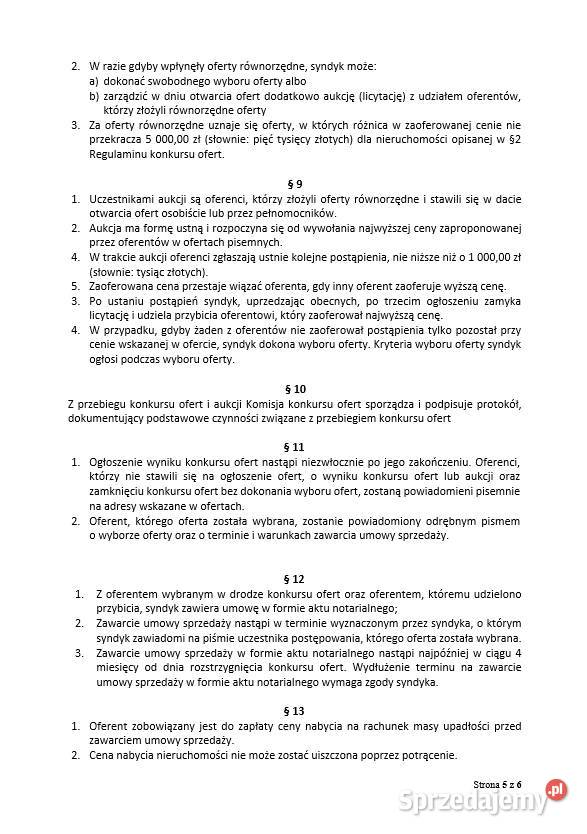 Syndyk sprzeda nieruchomość w miejscowości Jankowice