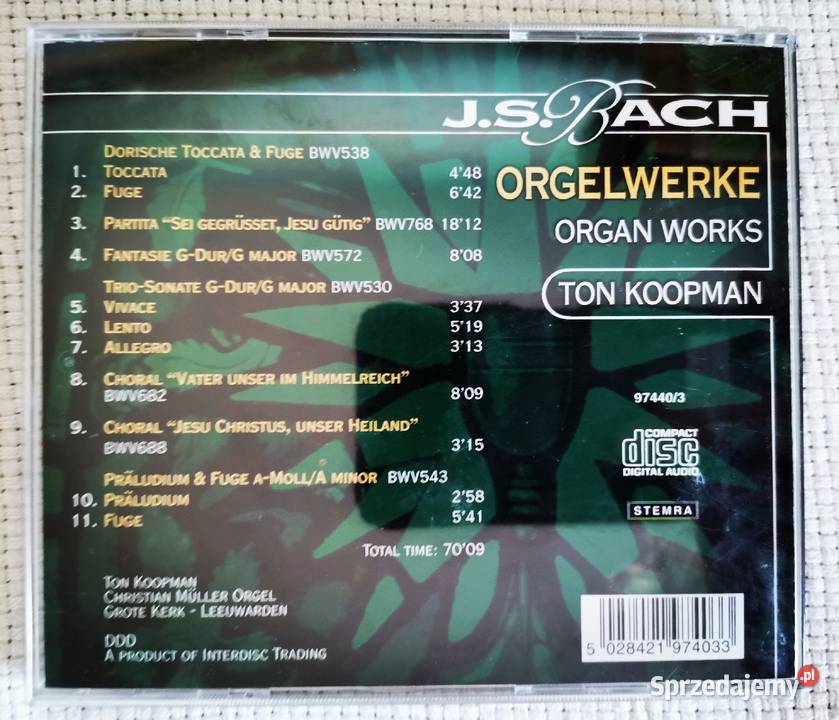 J S BACH muzyka organowa 6 CD Ząbki