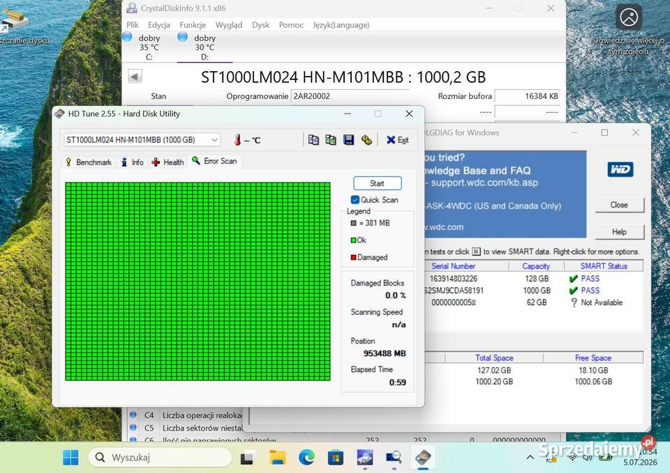 Dysk 25 cala 1TB 1000GB laptop komputer Elektronika Kraków