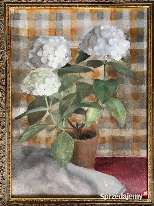 Przedwojenny stary obraz olejny Kwiaty Warszawa sprzedam