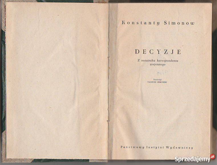 7197 DECYZJE Z NOTATNIKA KORESPONDENTA WOJENNEGO małopolskie Czyrna