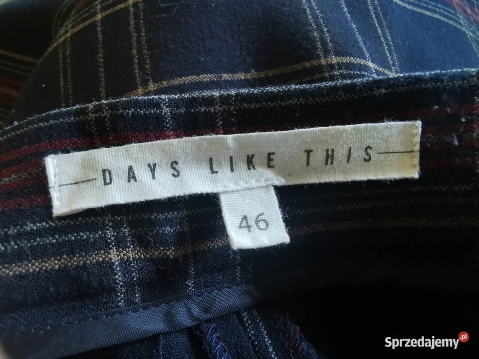 ciepłe spodnie w kratę 4648 Spodnie Lublin sprzedam