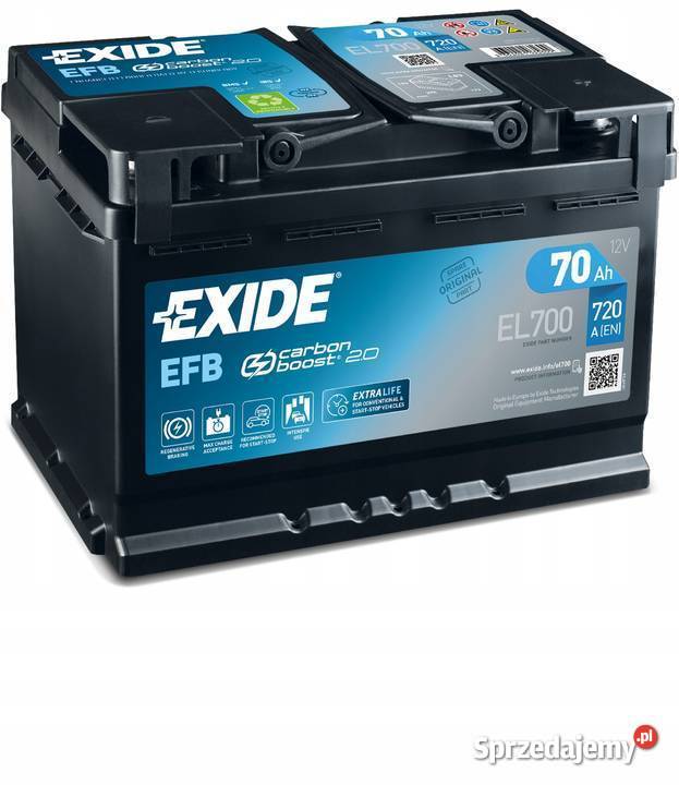 Exide EFB STARTSTOP 70Ah 760A Prawy Plus podlaskie Białystok sprzedam