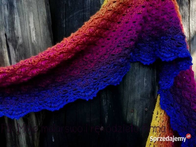 Szal wielokolorowy rekodzieloNOWY Skarżysko-Kamienna