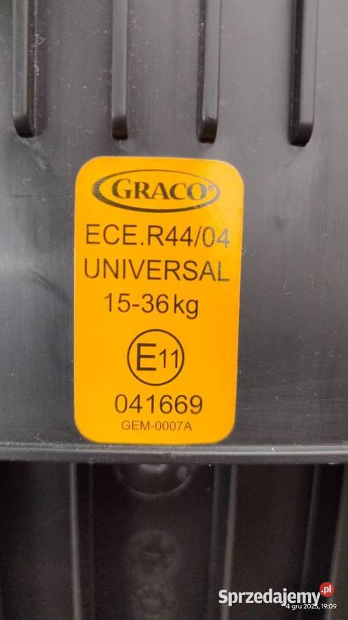 Fotelik samochodowy GRACO 1536 podkarpackie Ropczyce