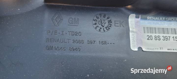 RENAULT TRAFIC III OSŁONA ZBIORNIKA ADBLUE Pozostałe Ruda Śląska sprzedam